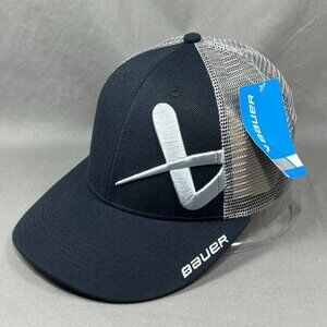 Bauer Core Hockey NHL Snapback Hat Cap Navy Trucker Mesh Adjustable Outdoor Mens